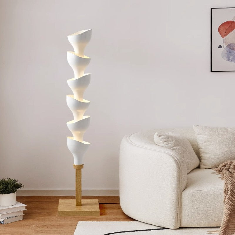 Minimalist Floor Lamp with Layered Petals LED