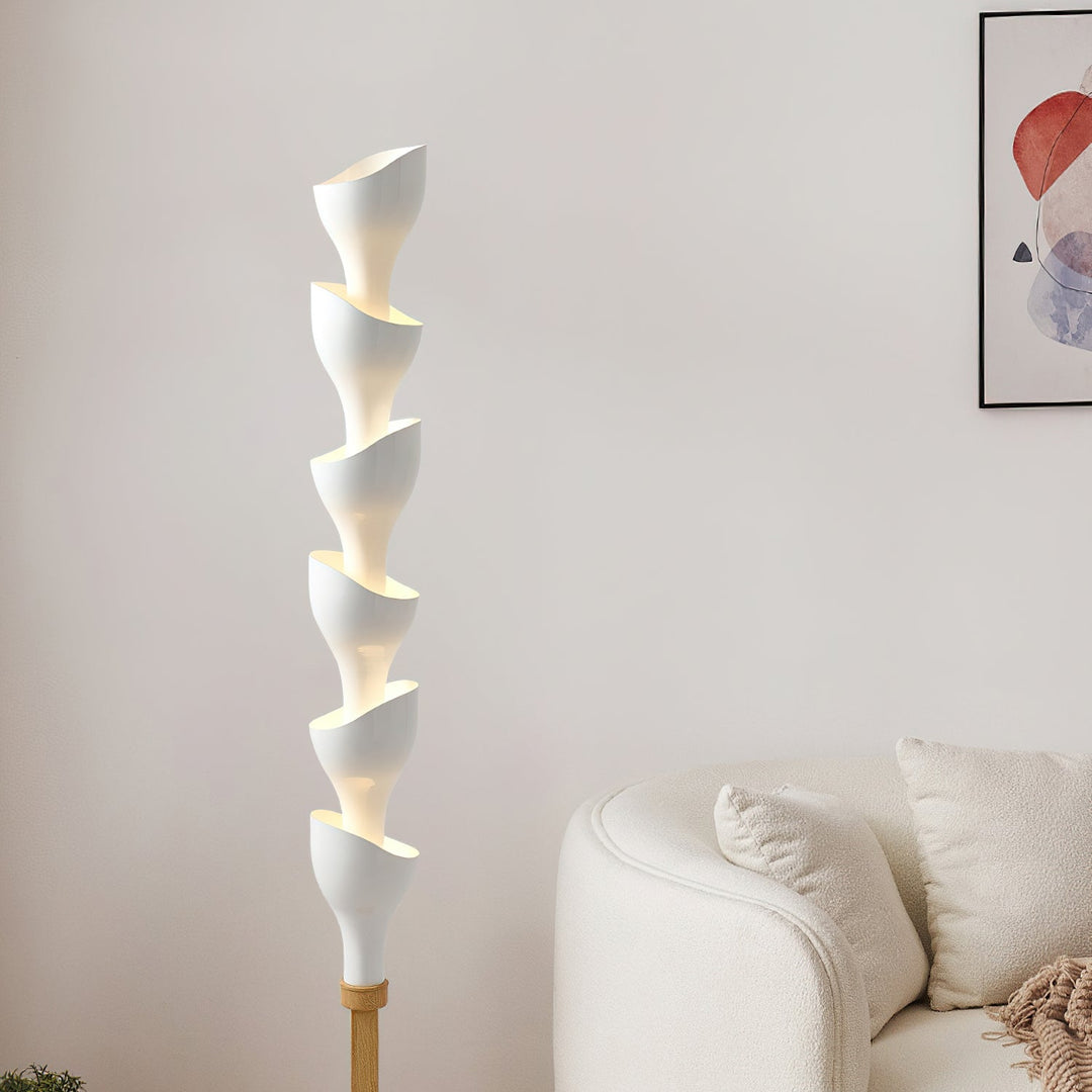 Minimalist Floor Lamp with Layered Petals LED