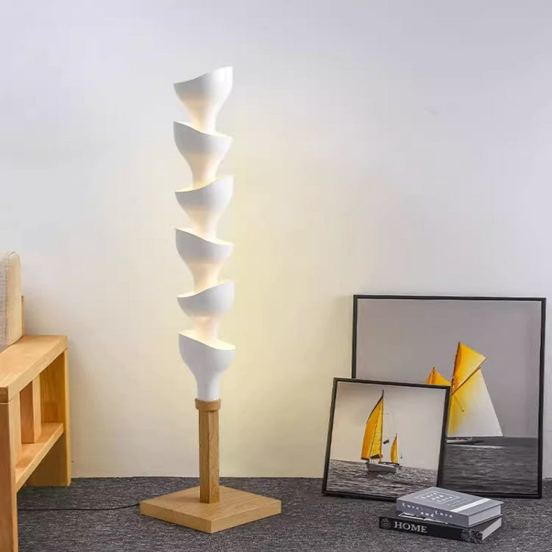 Minimalist Floor Lamp with Layered Petals LED