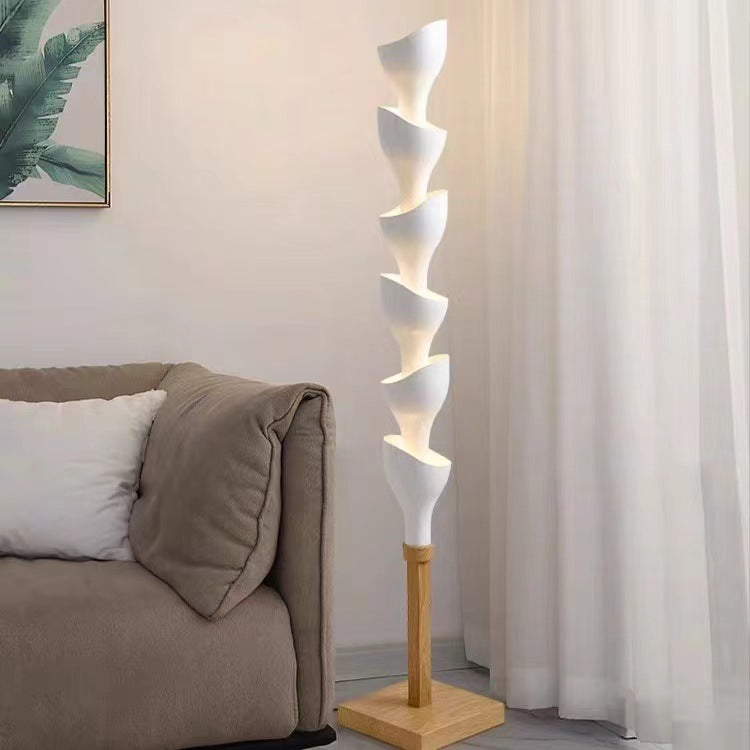 Minimalist Floor Lamp with Layered Petals LED