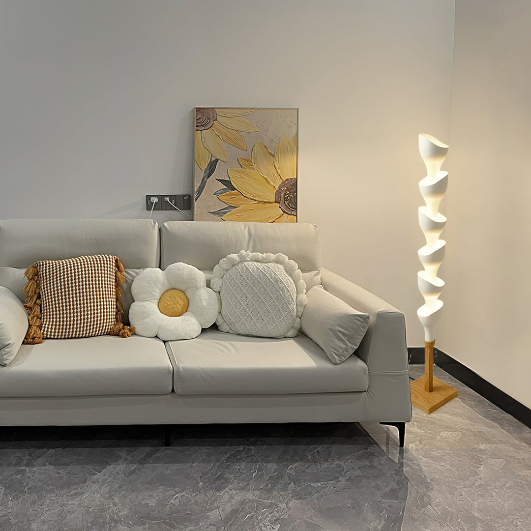 Minimalist Floor Lamp with Layered Petals LED