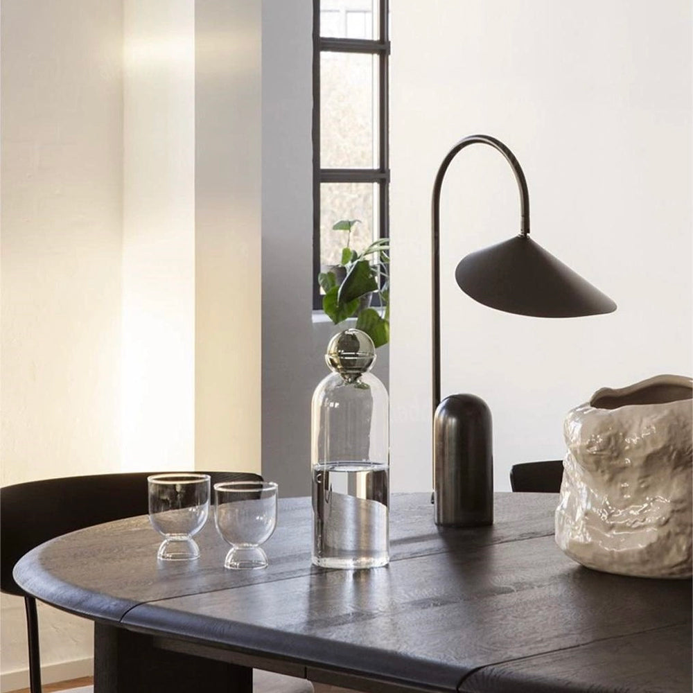 Minimalist Marble Table Lamp with Conical Shade