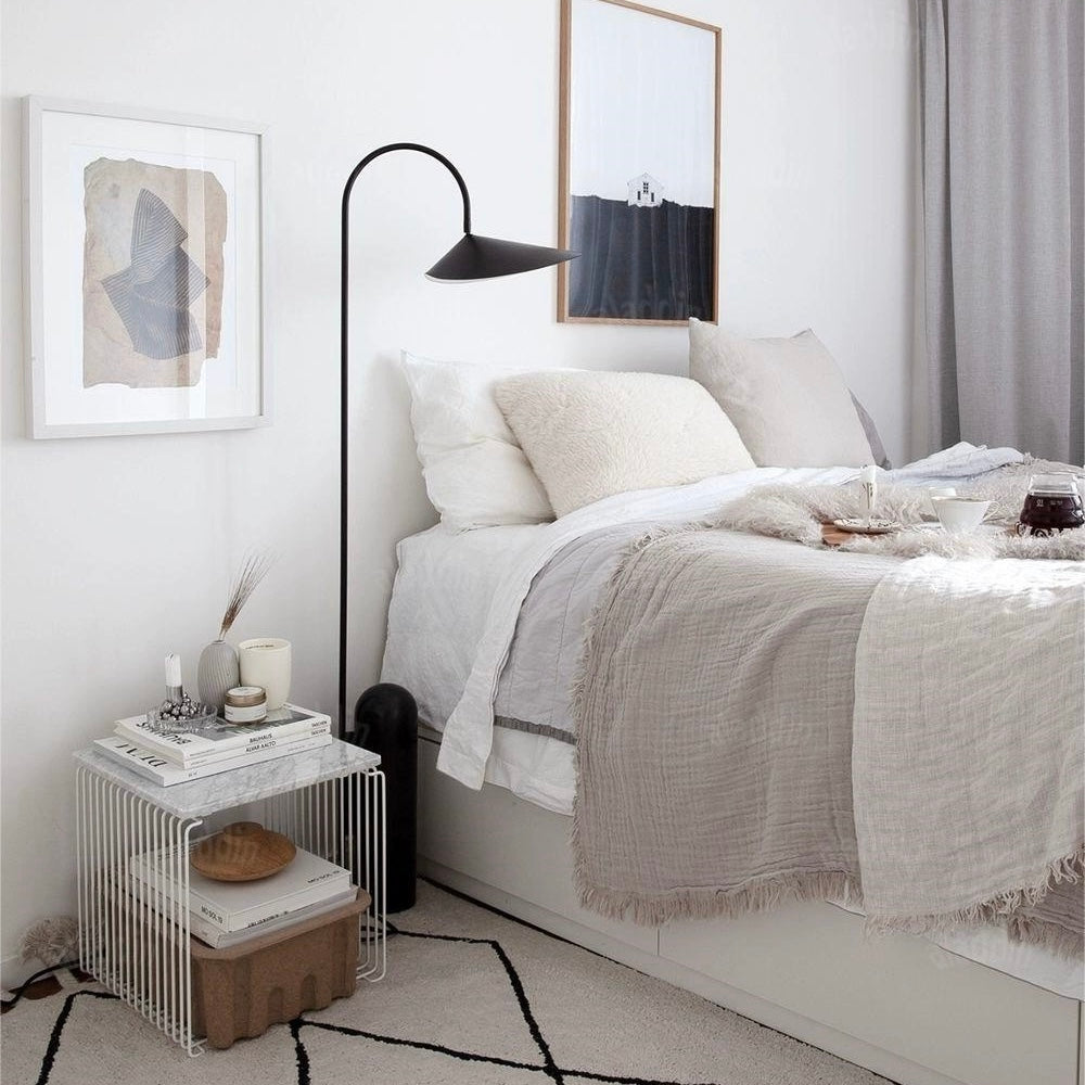 Minimalist Marble Table Lamp with Conical Shade