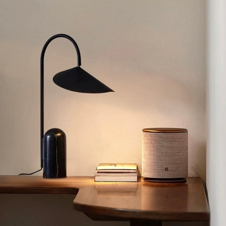 Minimalist Marble Table Lamp with Conical Shade