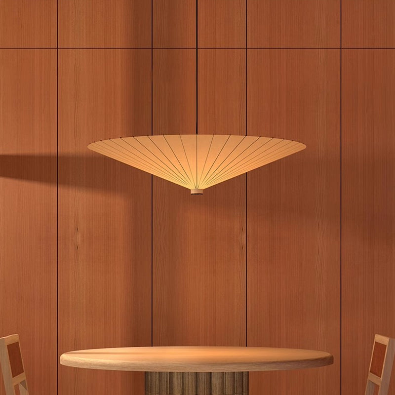 Japanese Pendant Light with Broad Umbrella Shade