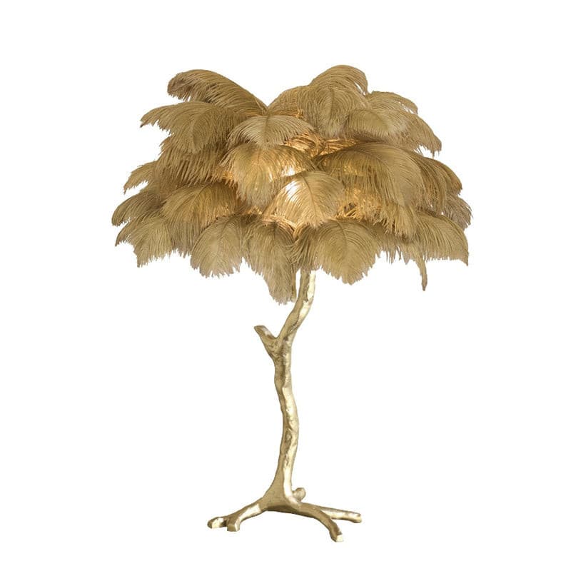 Art Deco Table Lamp – Curved Feather Arrangement