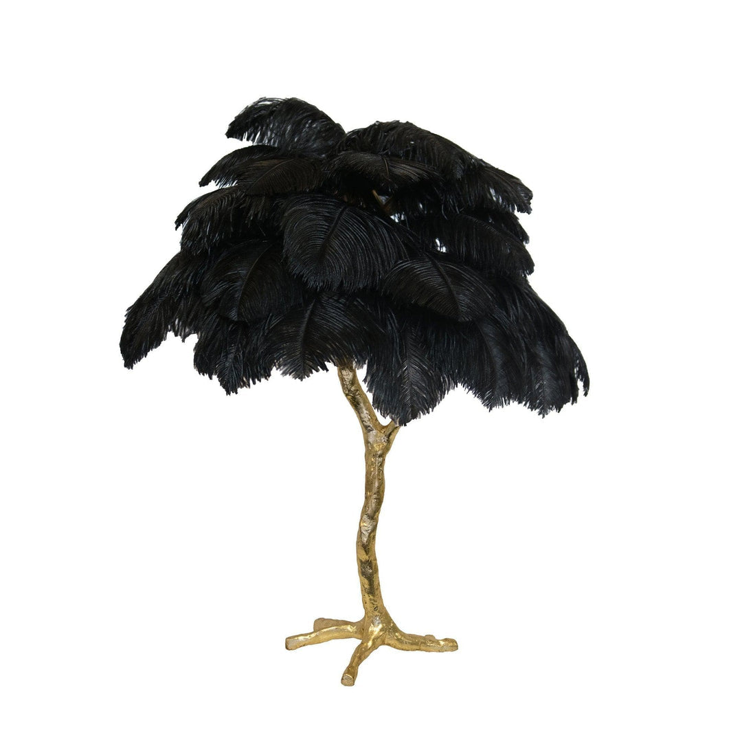 Art Deco Table Lamp – Curved Feather Arrangement