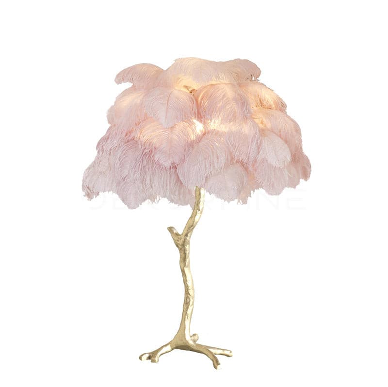 Art Deco Table Lamp – Curved Feather Arrangement