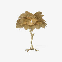 Art Deco Table Lamp – Curved Feather Arrangement