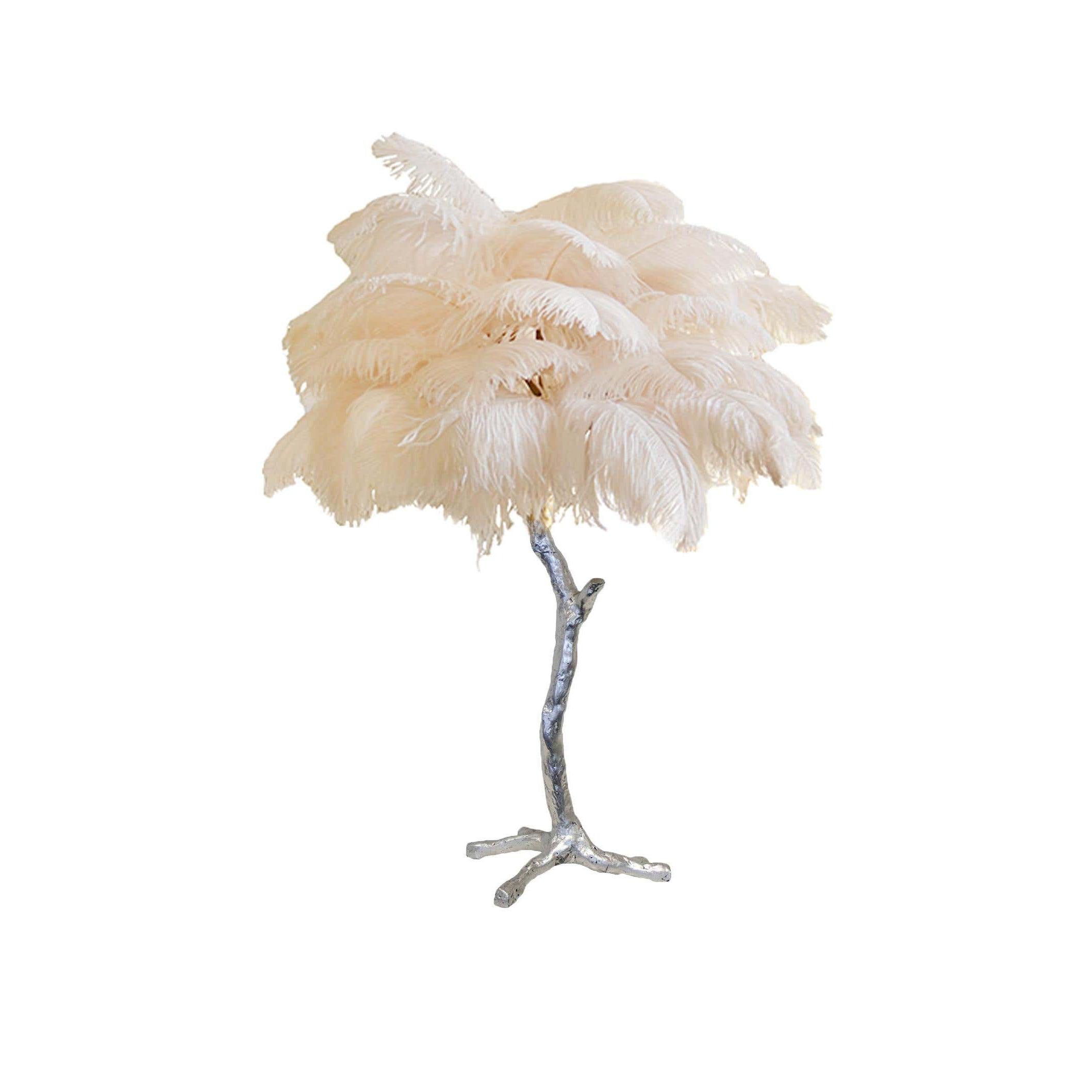 Art Deco Table Lamp – Curved Feather Arrangement