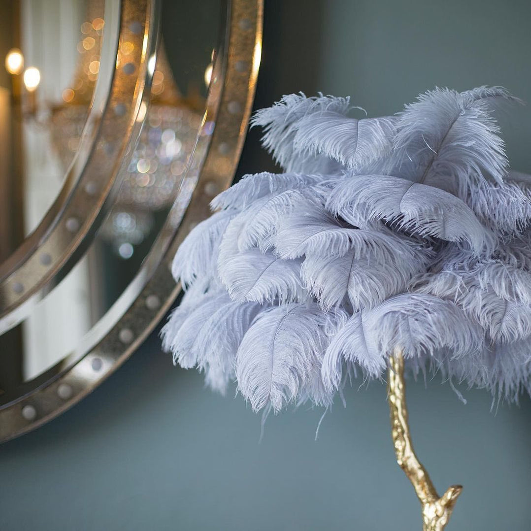 Art Deco Table Lamp – Curved Feather Arrangement