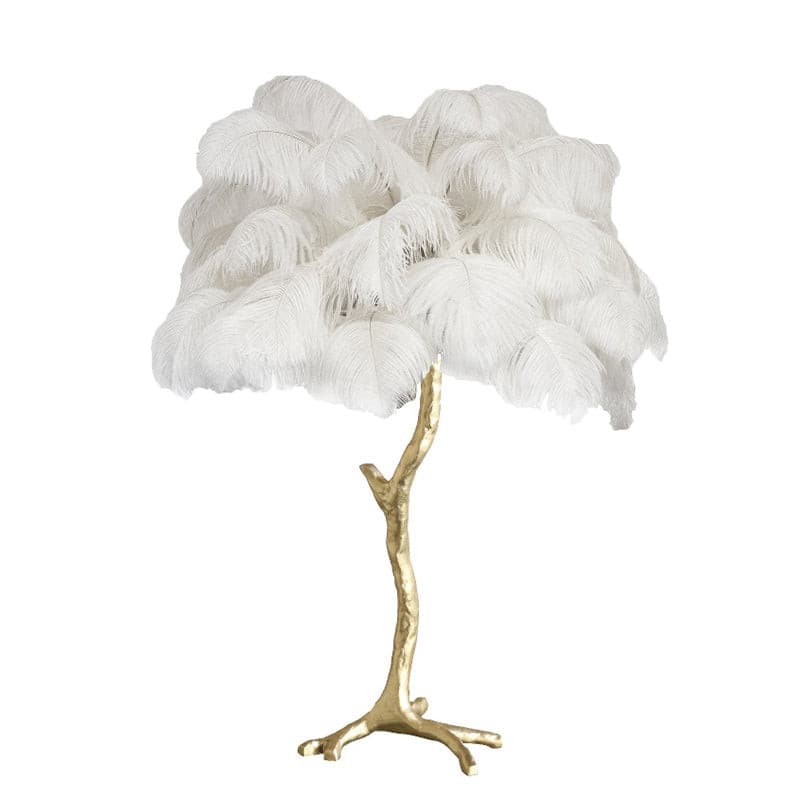 Art Deco Table Lamp – Curved Feather Arrangement