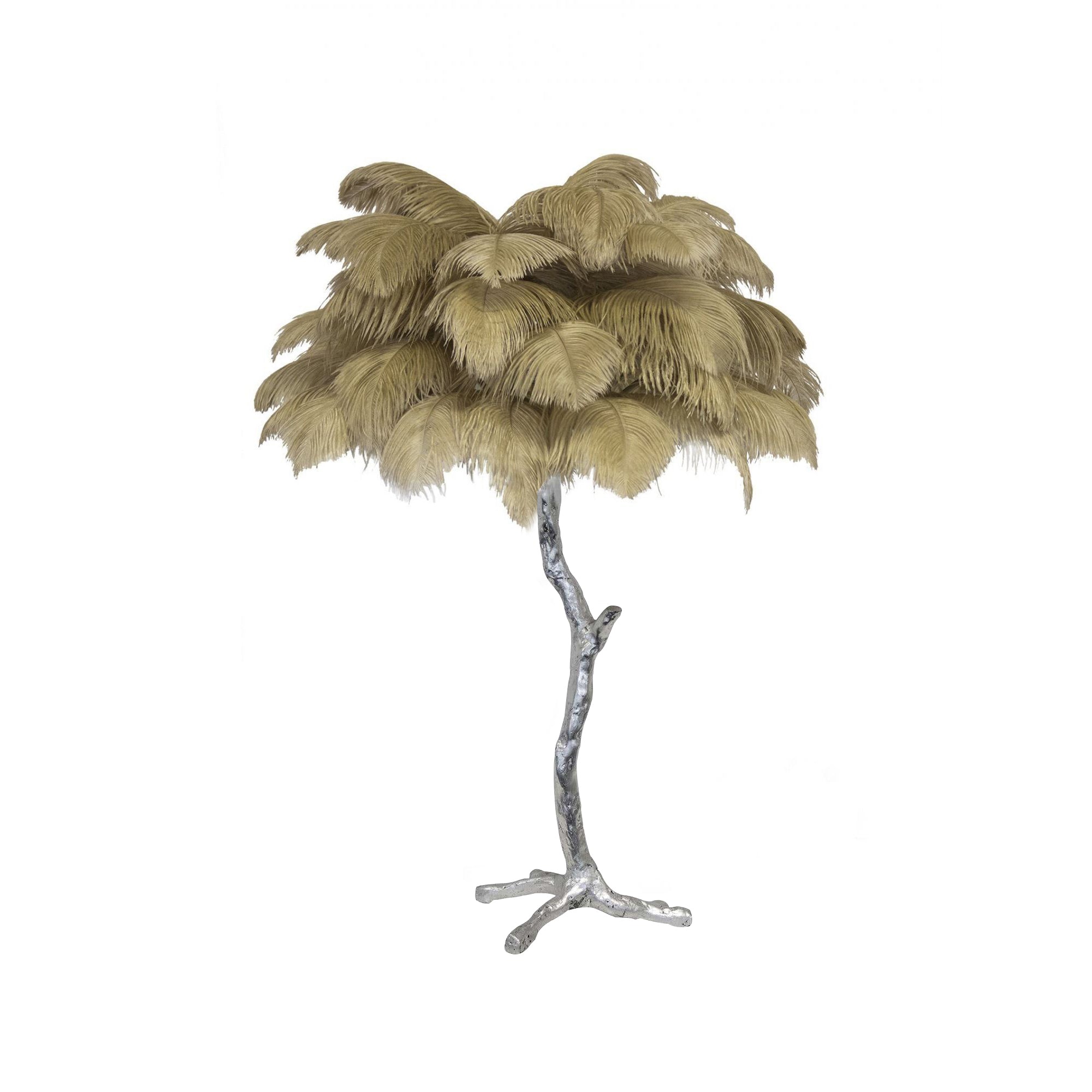 Art Deco Table Lamp – Curved Feather Arrangement