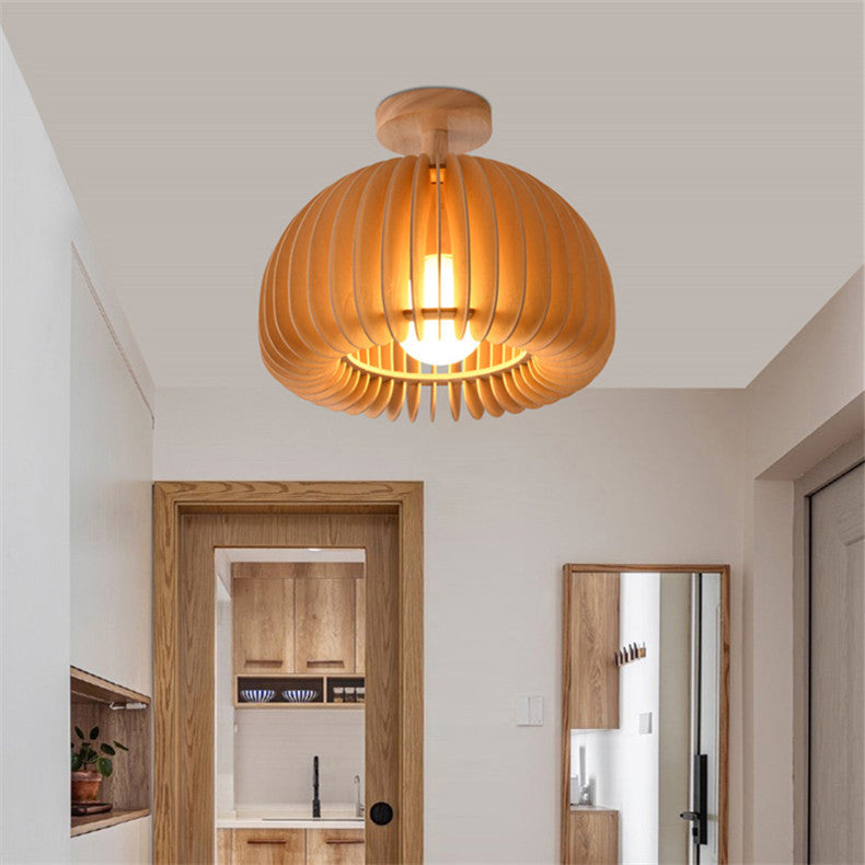Premium Wooden Pumpkin Ceiling Lamp