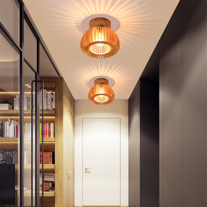 Premium Wooden Pumpkin Ceiling Lamp