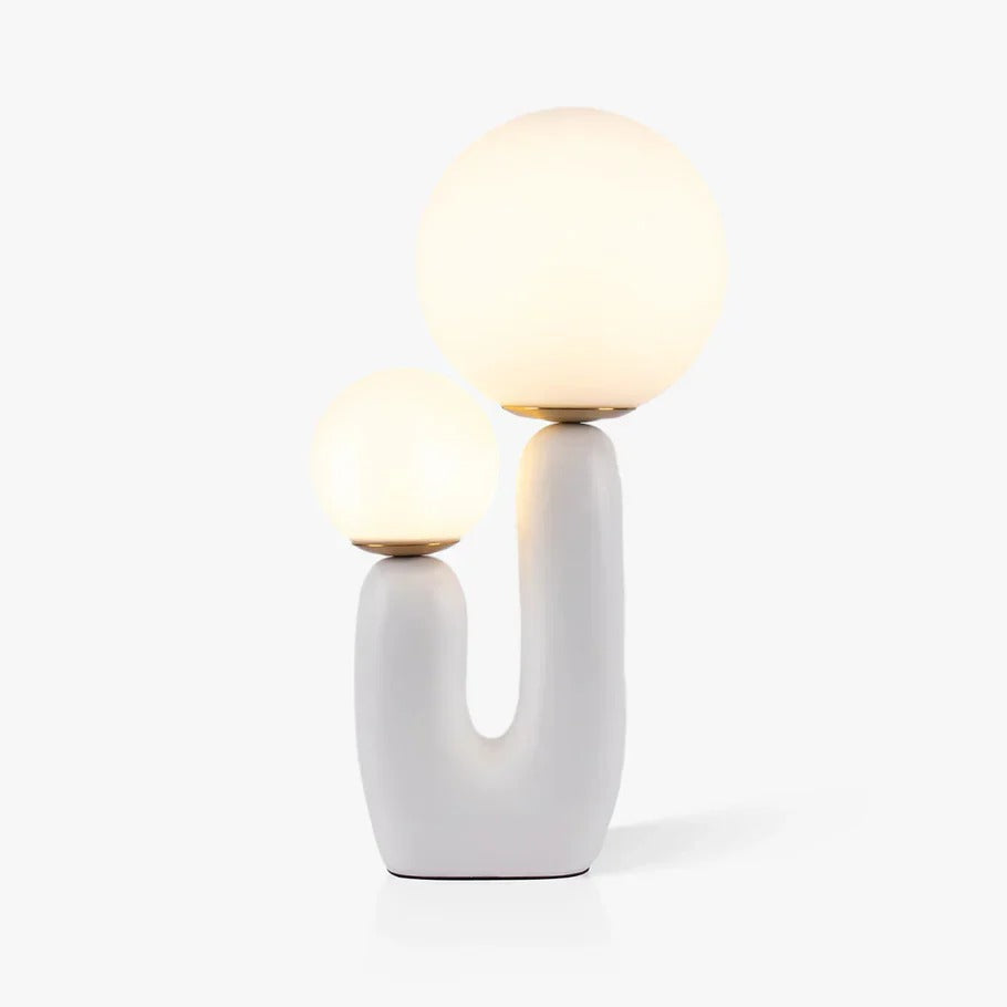 Minimalist U-Shaped Table Lamp with Twin Spheres