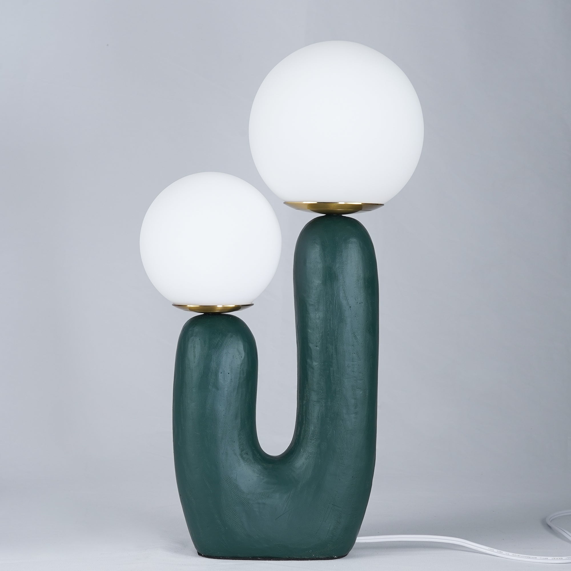 Minimalist U-Shaped Table Lamp with Twin Spheres