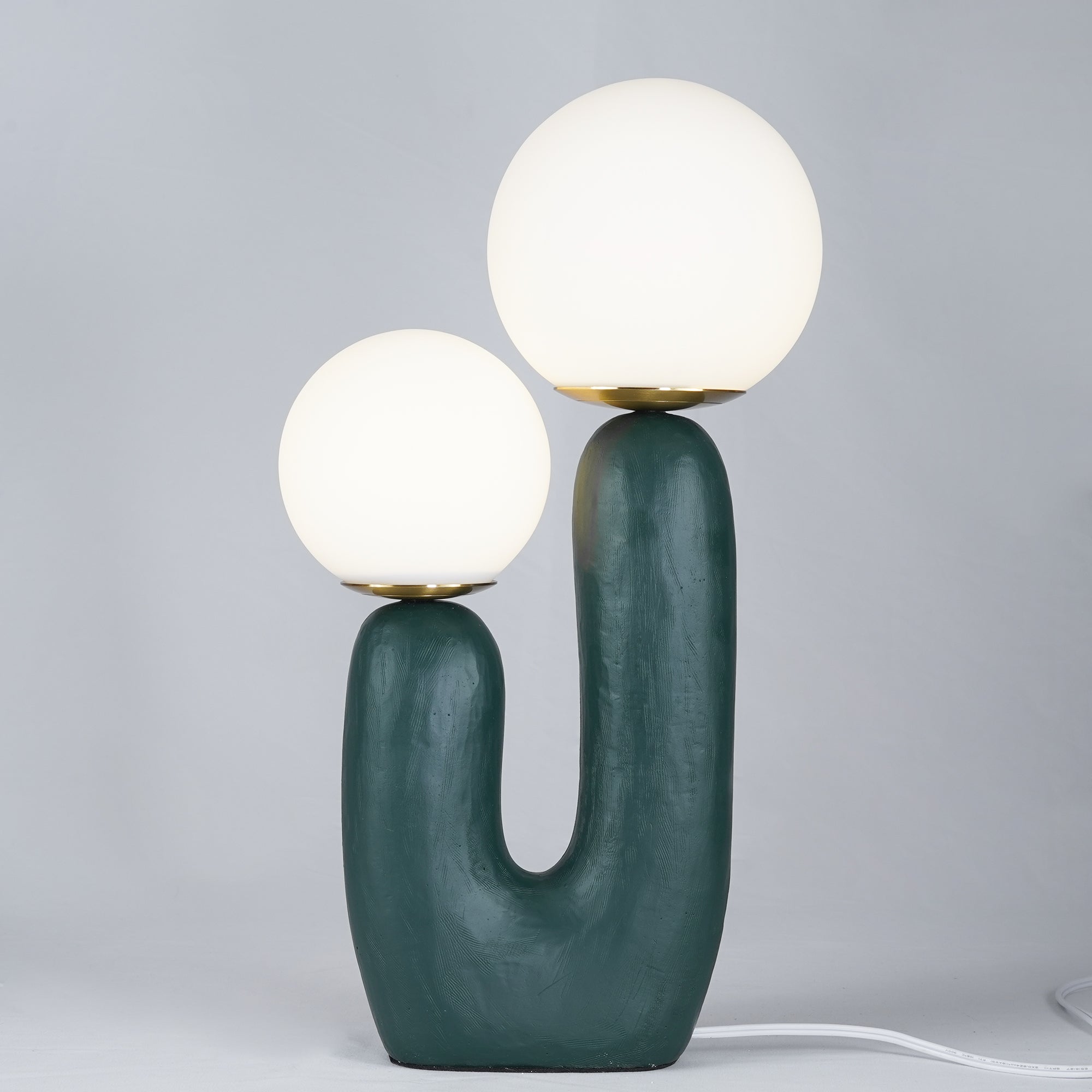 Minimalist U-Shaped Table Lamp with Twin Spheres