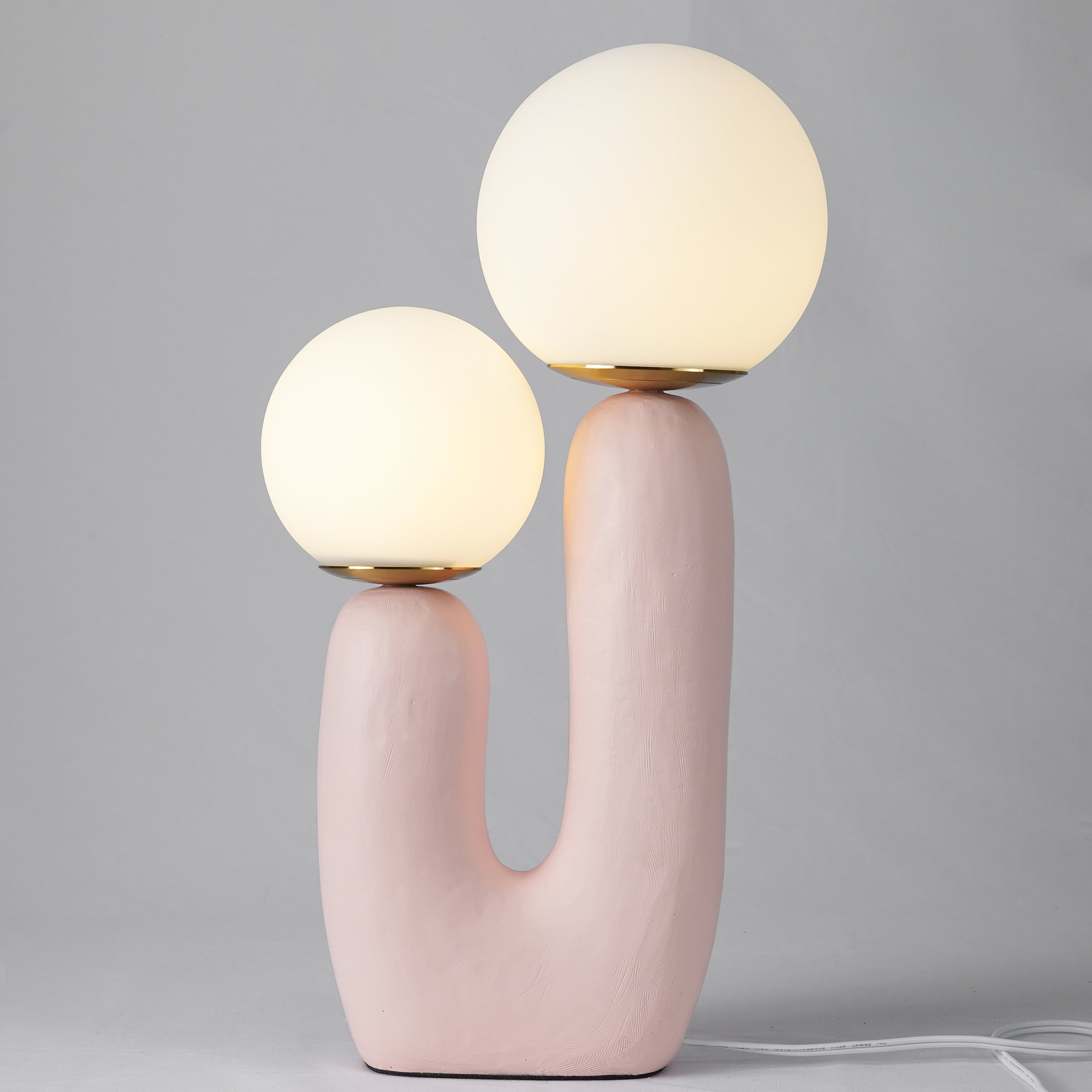 Minimalist U-Shaped Table Lamp with Twin Spheres