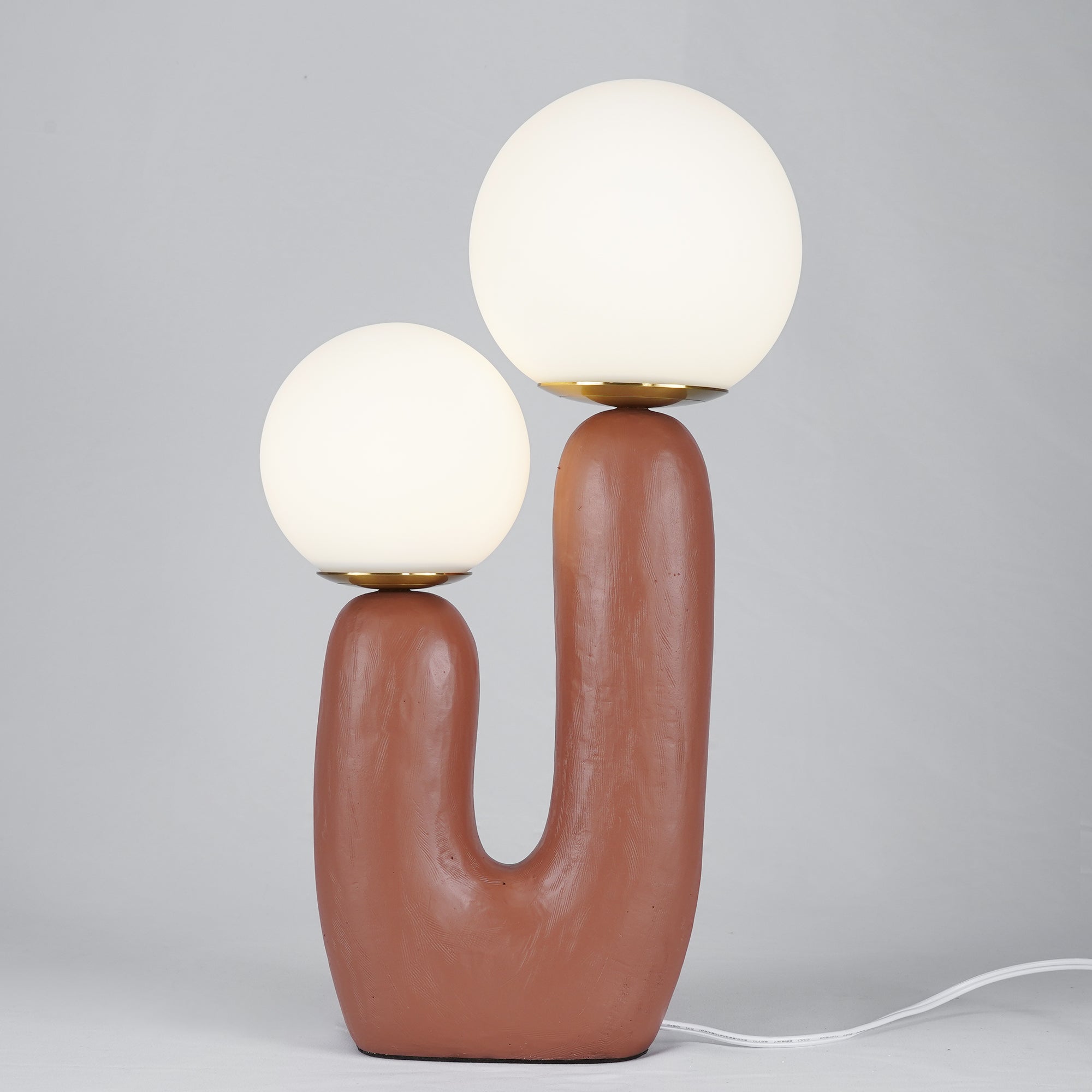 Minimalist U-Shaped Table Lamp with Twin Spheres