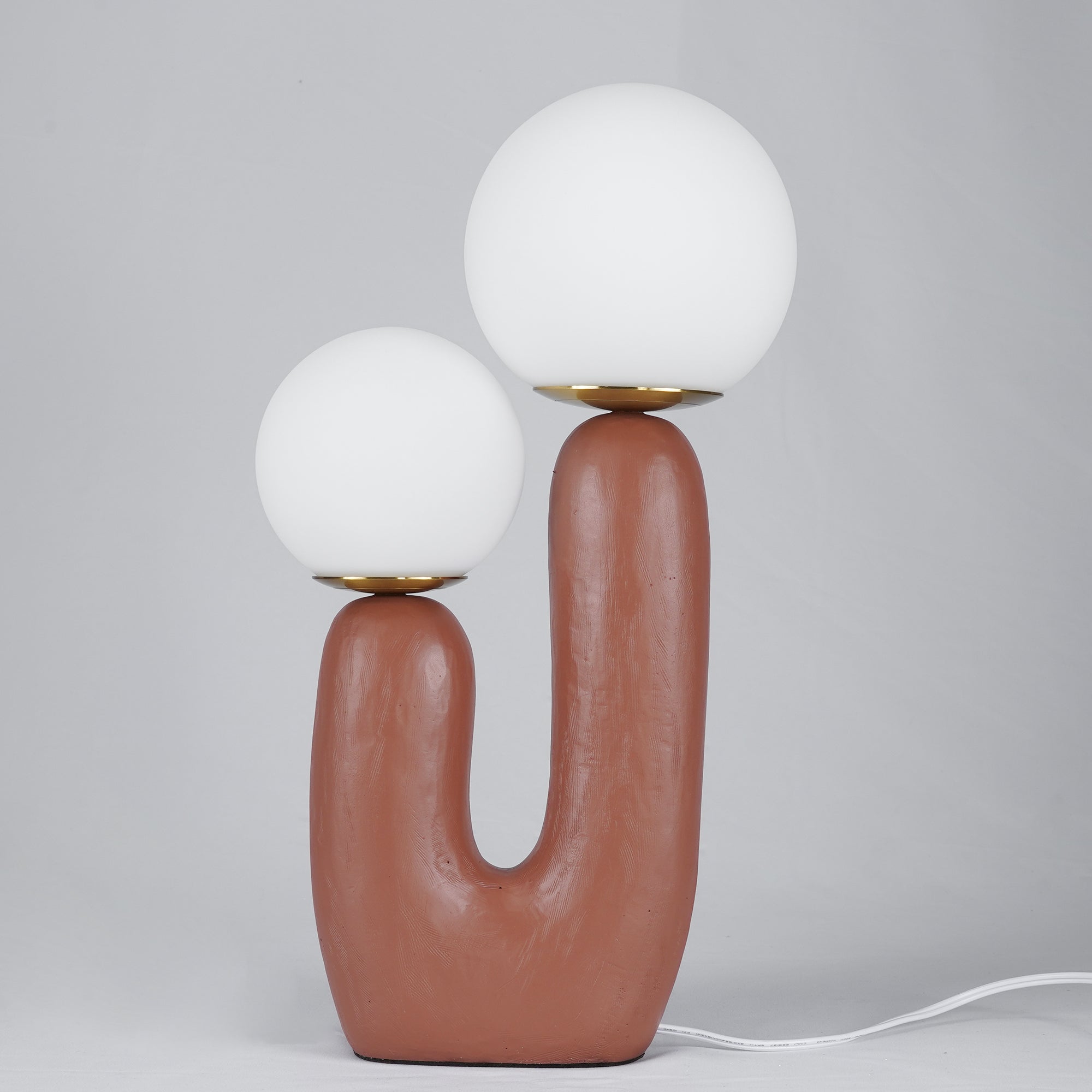 Minimalist U-Shaped Table Lamp with Twin Spheres