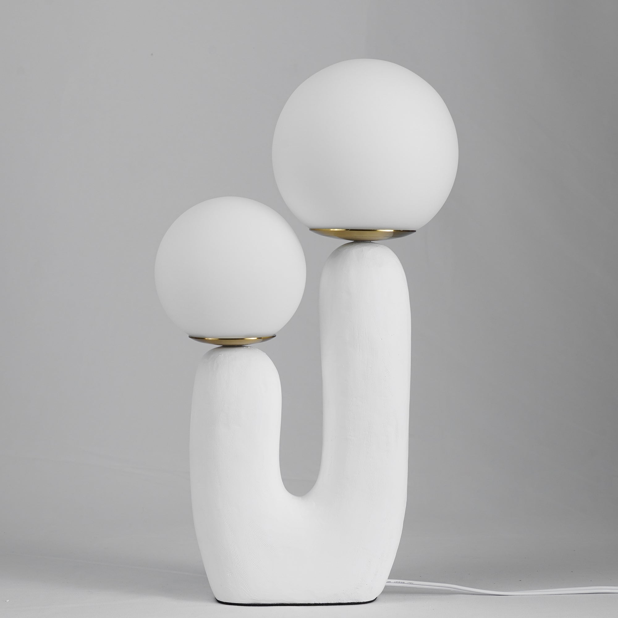 Minimalist U-Shaped Table Lamp with Twin Spheres