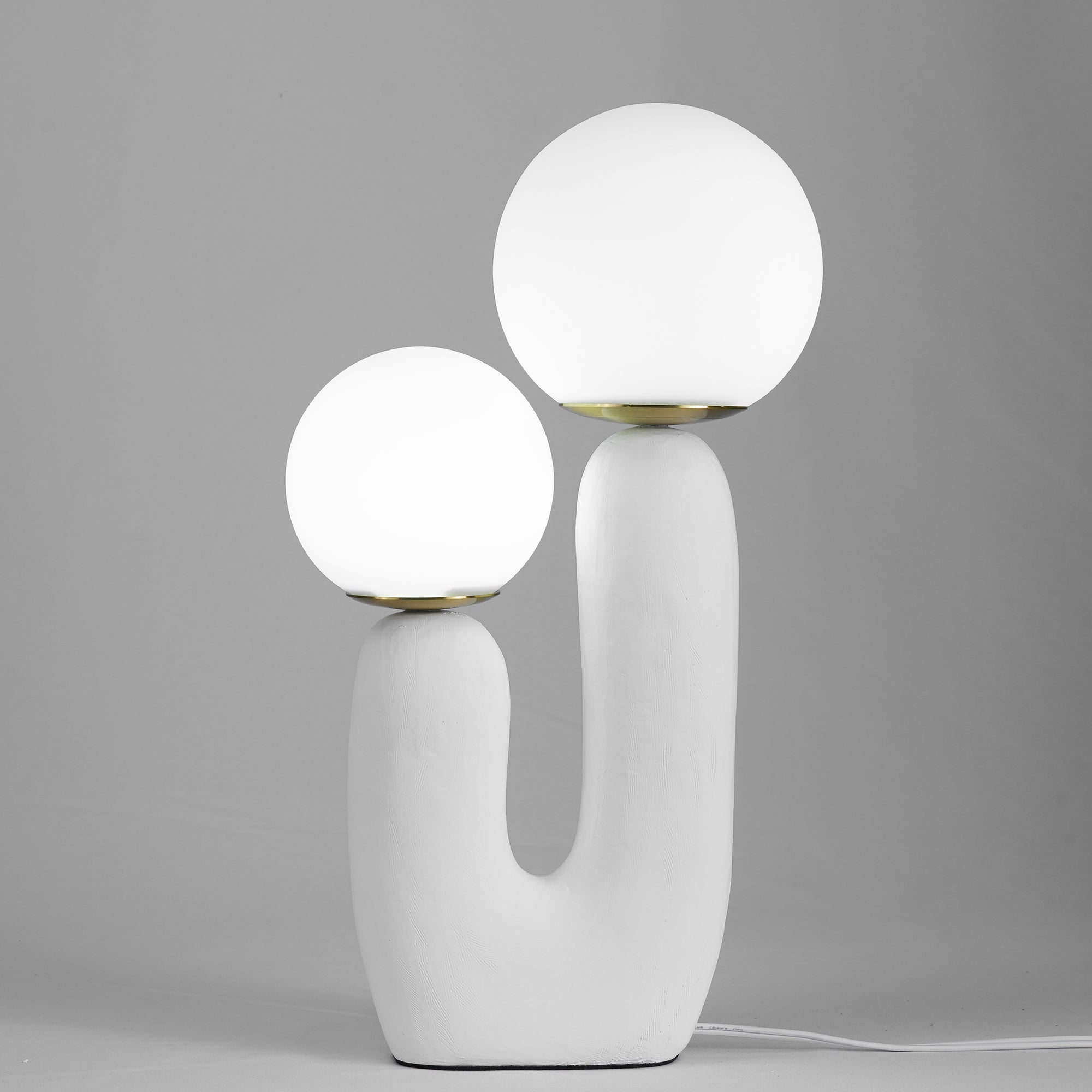 Minimalist U-Shaped Table Lamp with Twin Spheres
