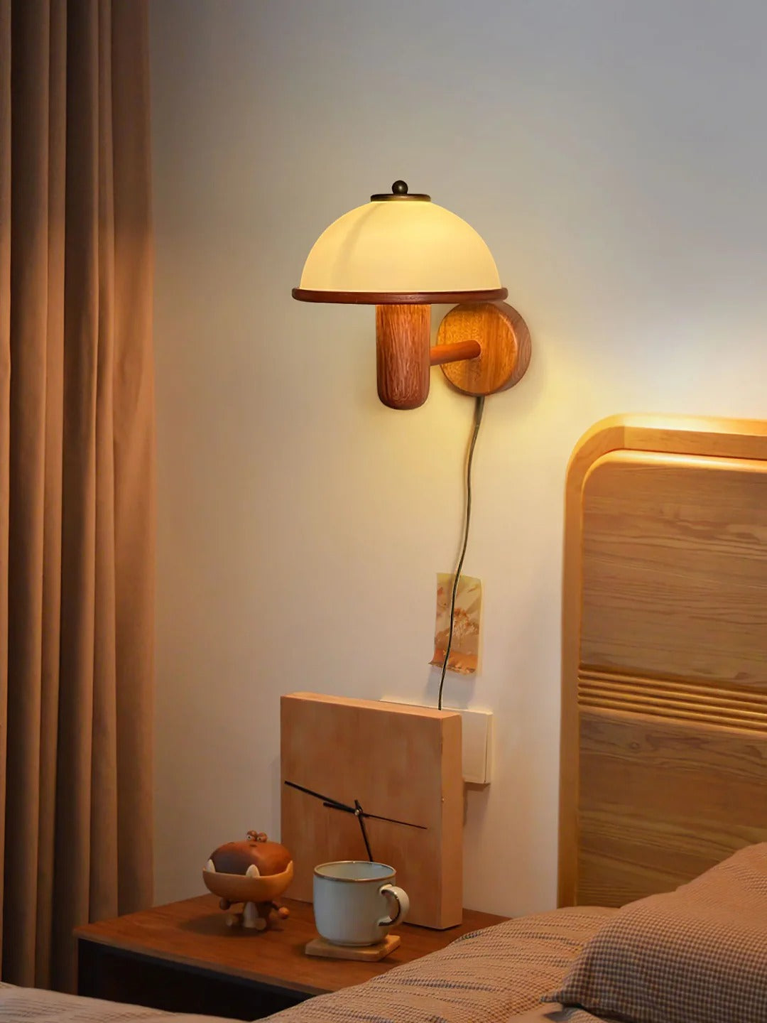 Mid-Century Modern Hemispherical Plug-In Wall Sconce
