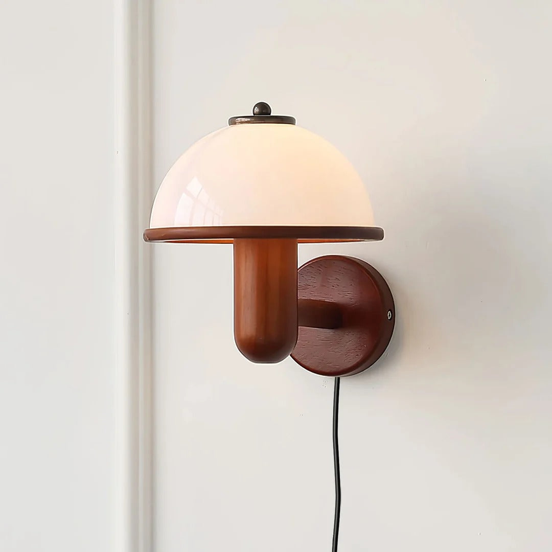 Mid-Century Modern Hemispherical Plug-In Wall Sconce