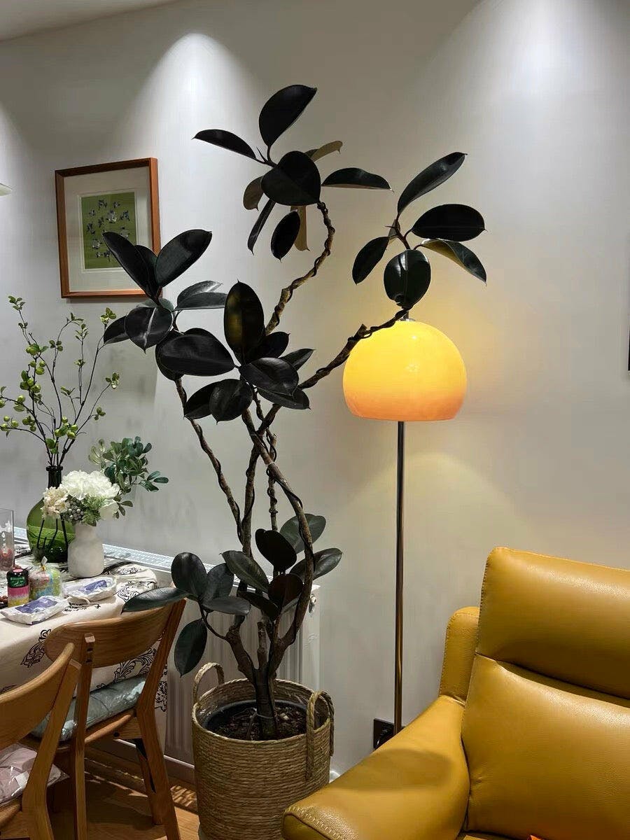 Mid-Century Hemispherical Floor Lamp with Dome Shade