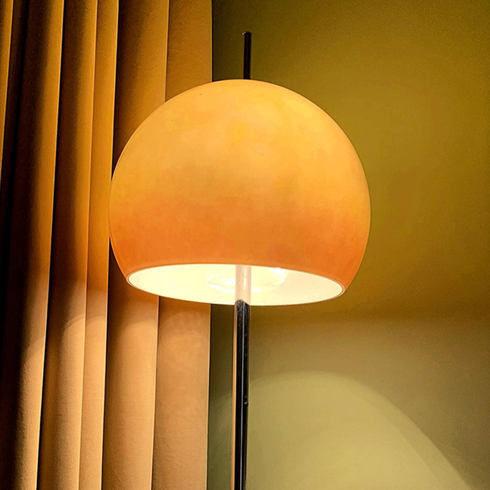 Mid-Century Hemispherical Floor Lamp with Dome Shade
