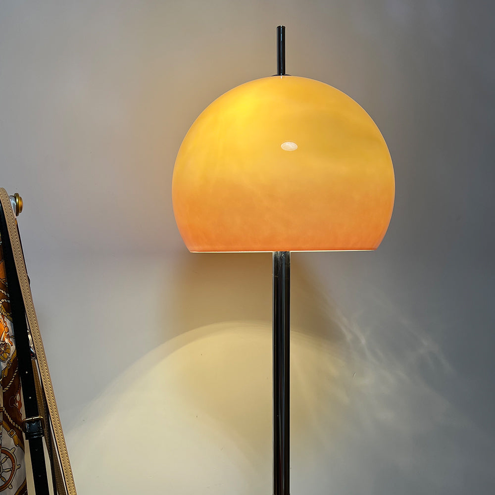 Mid-Century Hemispherical Floor Lamp with Dome Shade