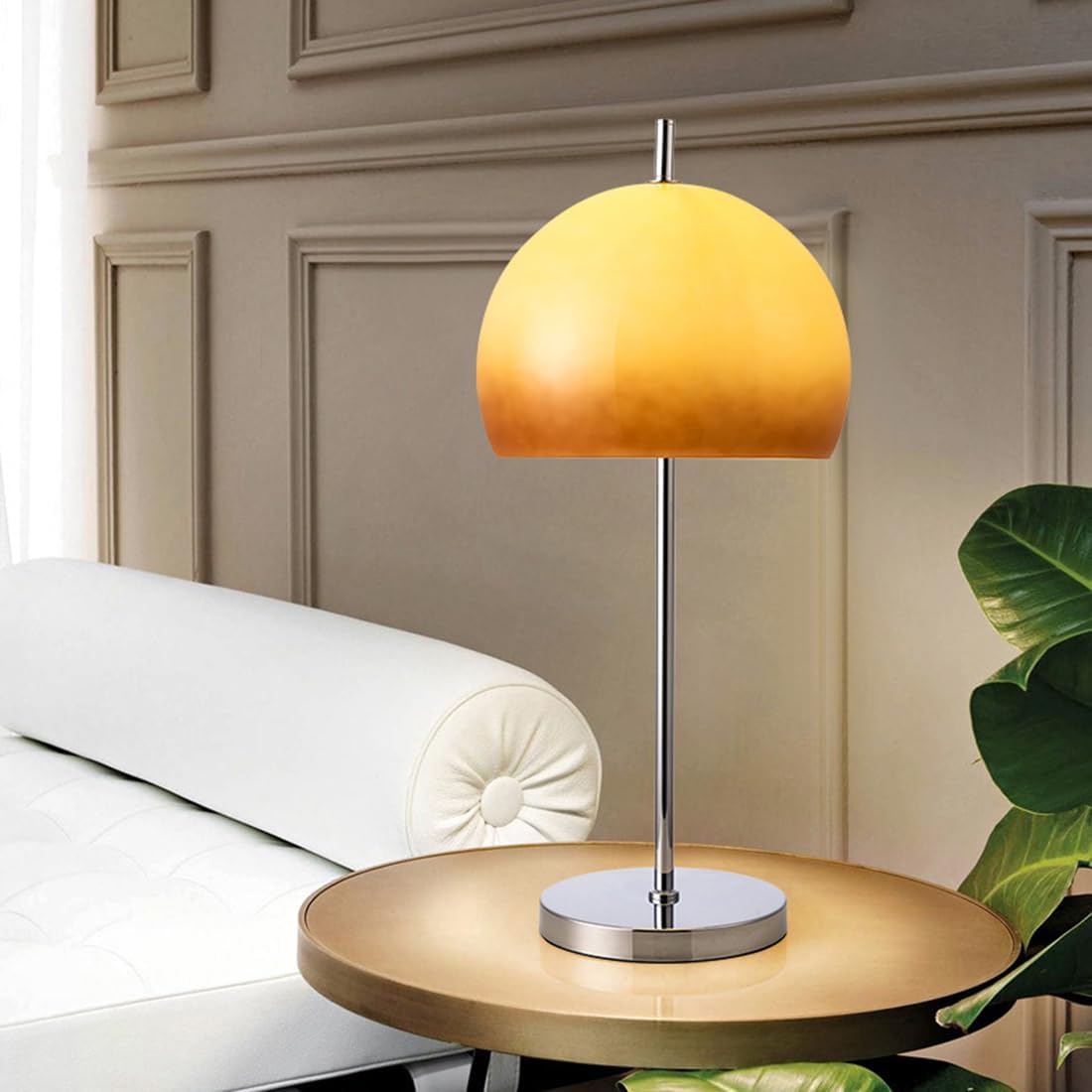 Mid-Century Table Lamp with Hemispherical Shade