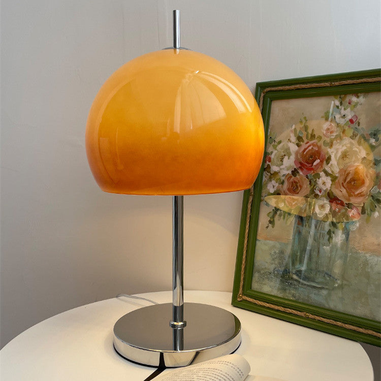 Mid-Century Table Lamp with Hemispherical Shade