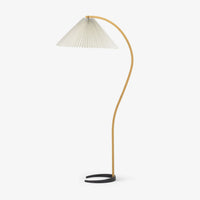 Minimalist Floor Lamp with Curved C-Shaped Base