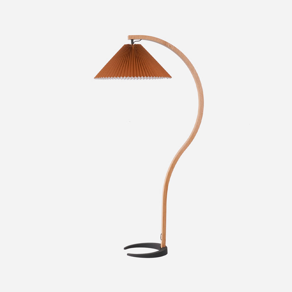 Minimalist Floor Lamp with Curved C-Shaped Base