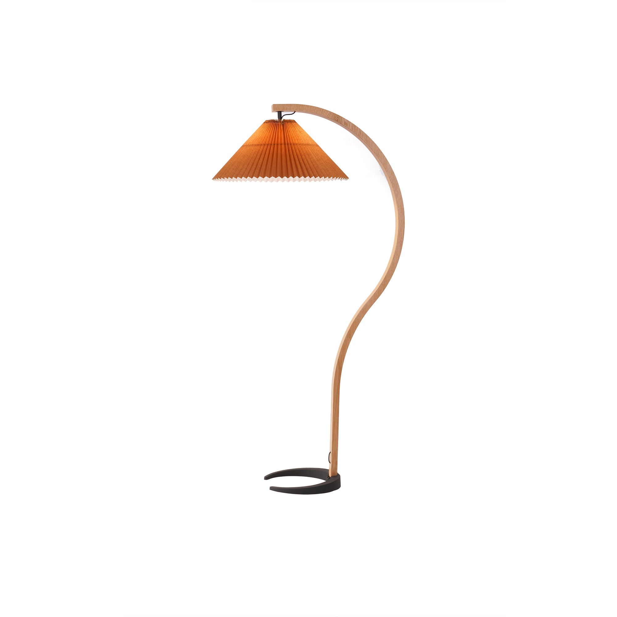 Minimalist Floor Lamp with Curved C-Shaped Base