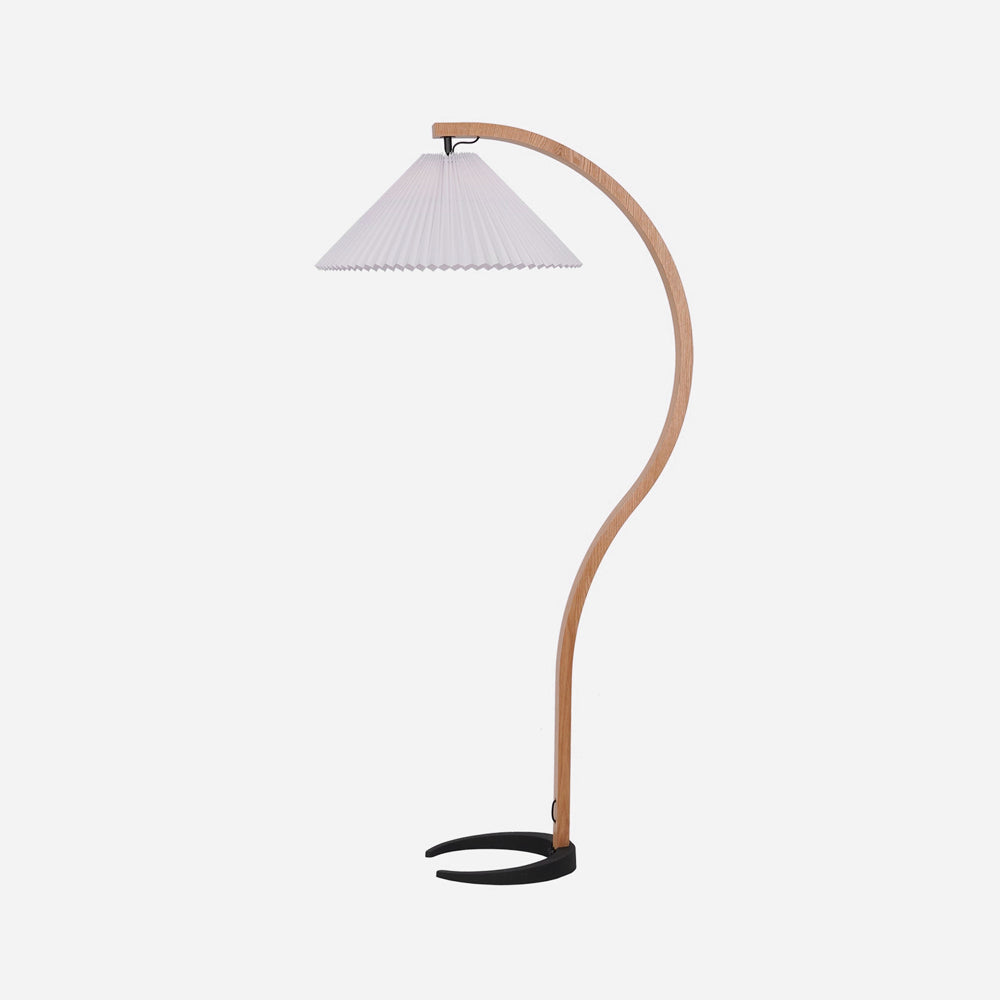 Minimalist Floor Lamp with Curved C-Shaped Base