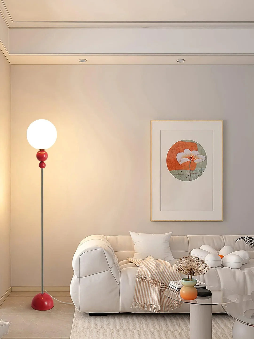 Minimalist Floor Lamp featuring Hemispherical LED