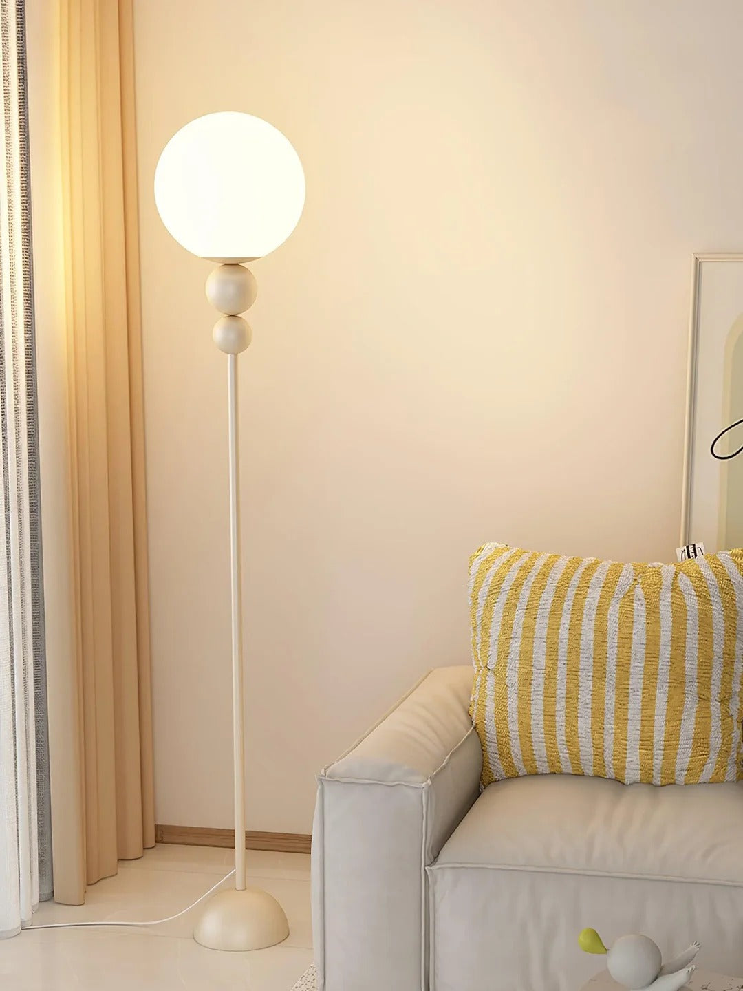 Minimalist Floor Lamp featuring Hemispherical LED