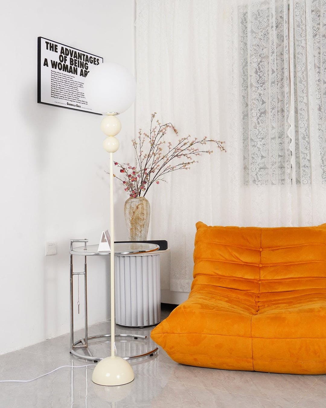 Minimalist Floor Lamp featuring Hemispherical LED