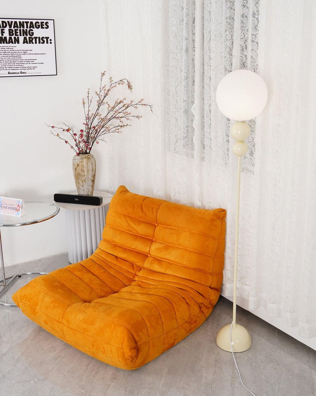 Minimalist Floor Lamp featuring Hemispherical LED