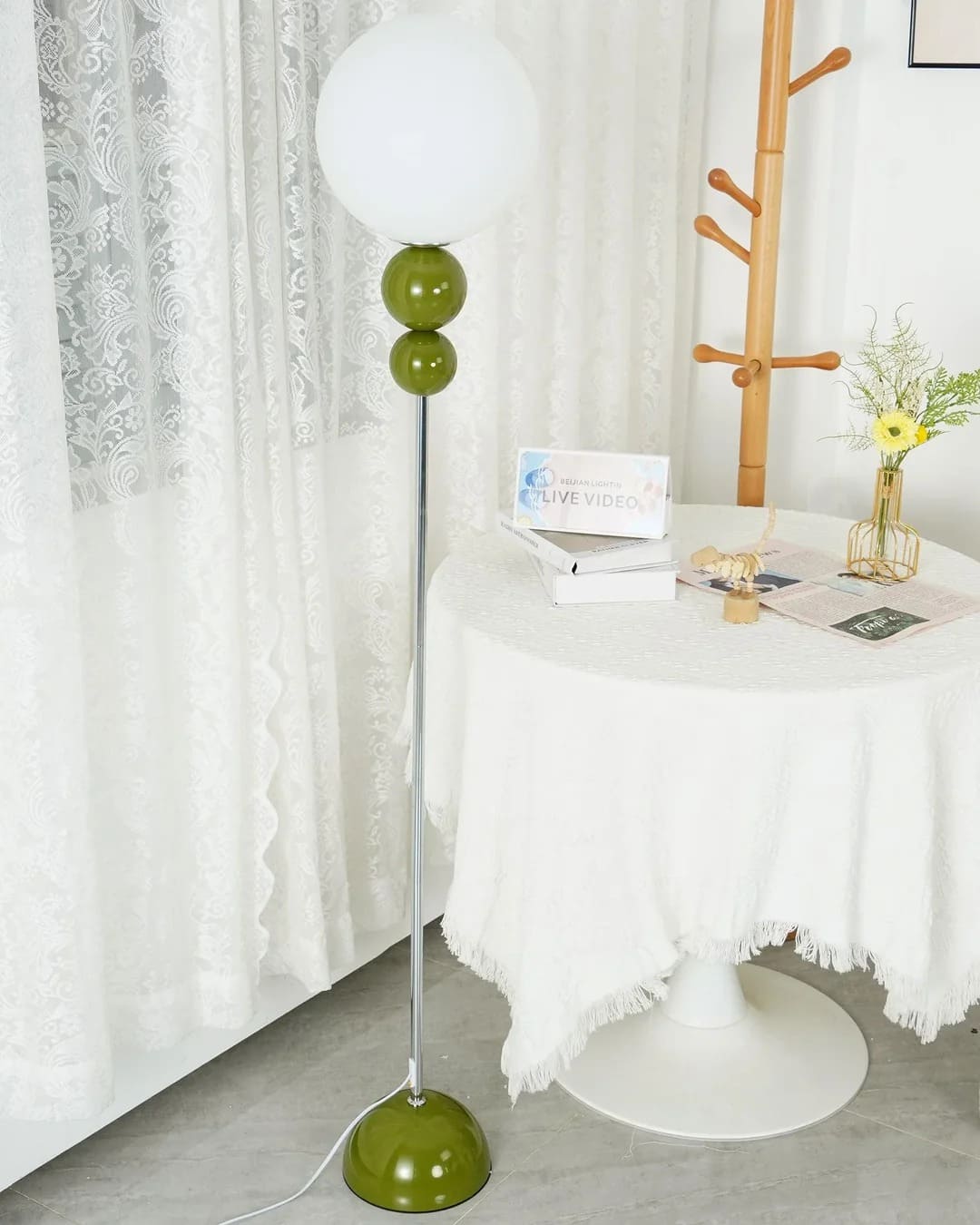 Minimalist Floor Lamp featuring Hemispherical LED