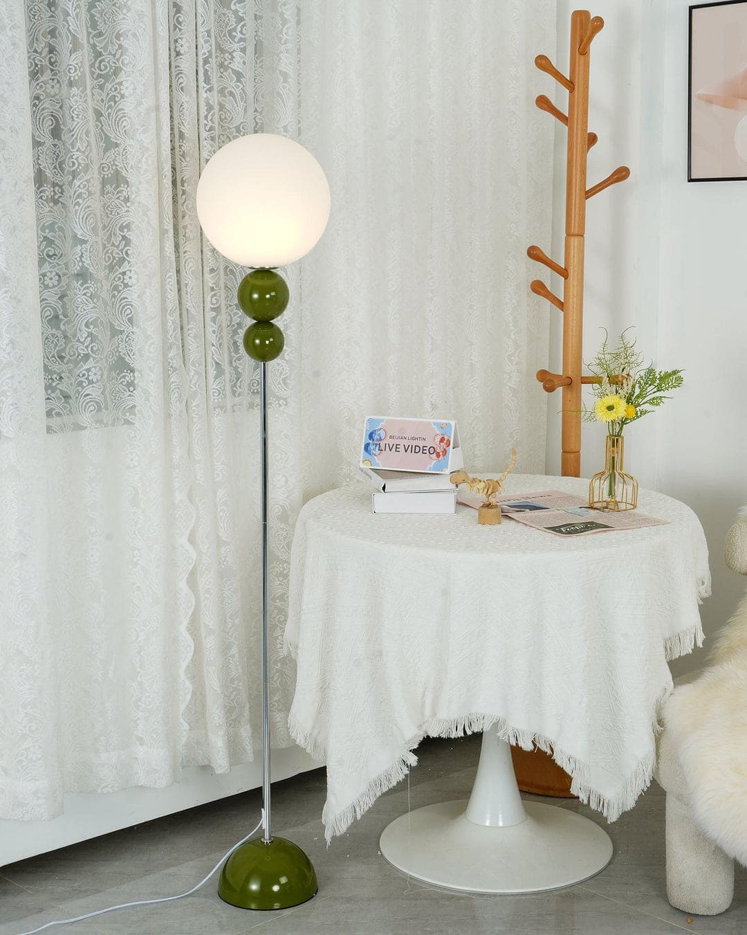 Minimalist Floor Lamp featuring Hemispherical LED