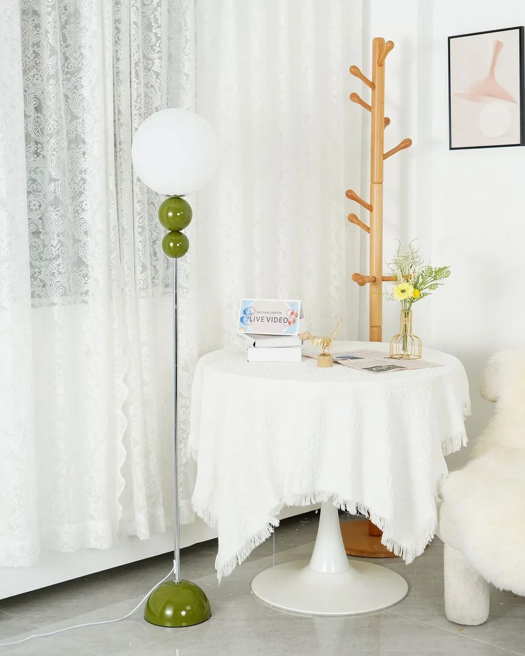Minimalist Floor Lamp featuring Hemispherical LED