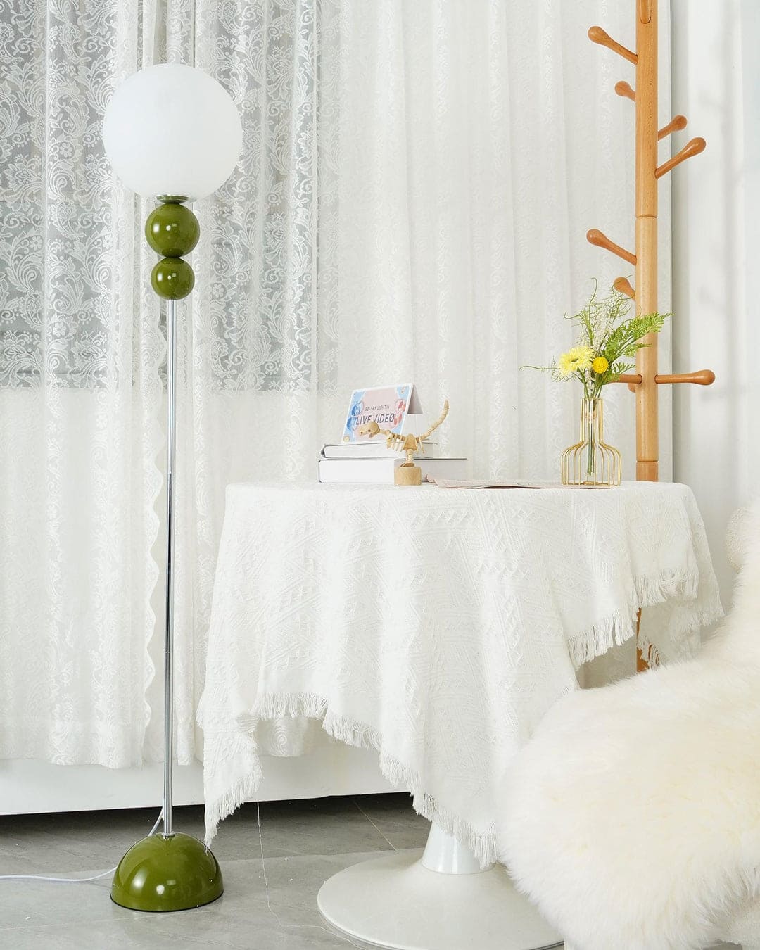 Minimalist Floor Lamp featuring Hemispherical LED