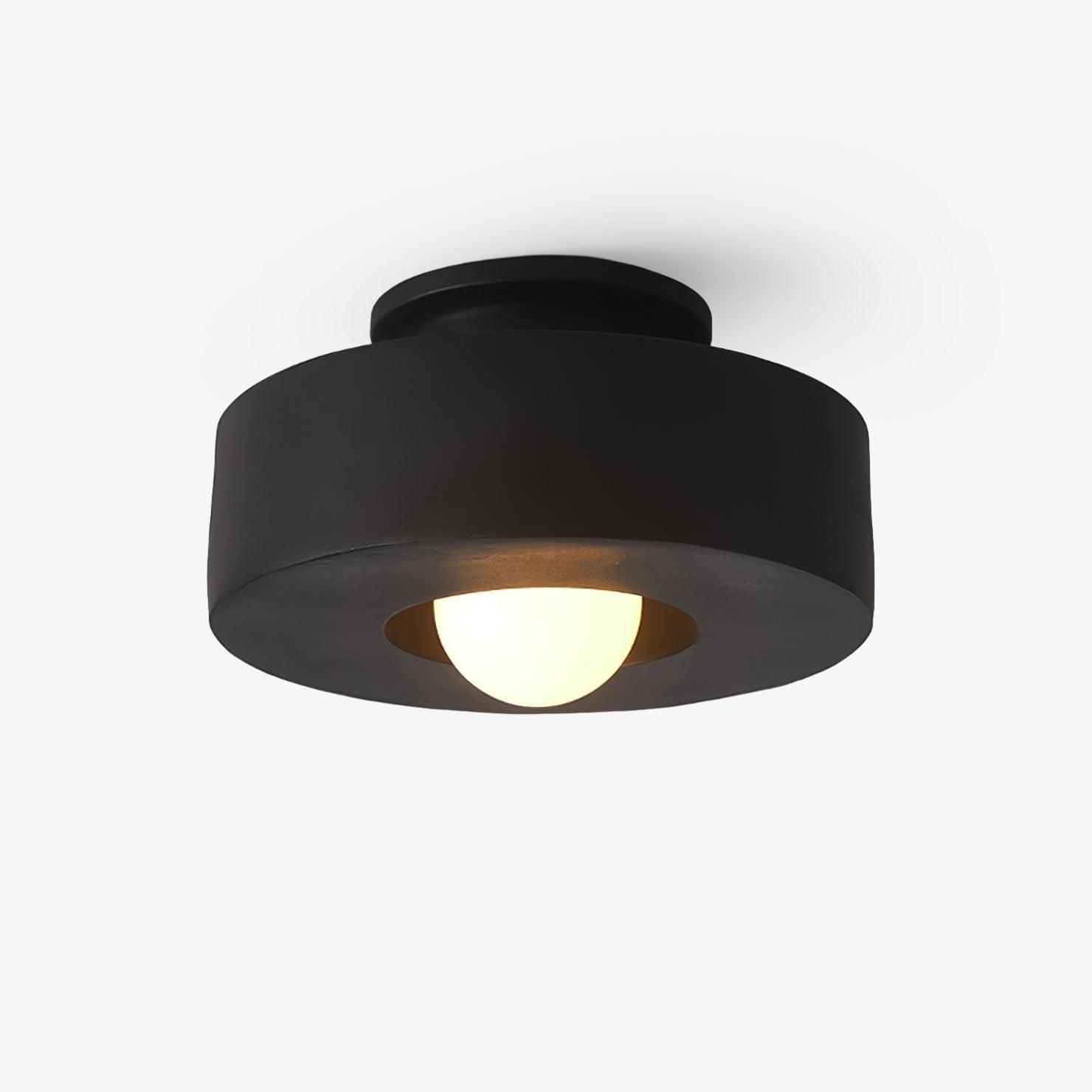 Minimalist Semi-Flush Mount with Hemispherical Detail