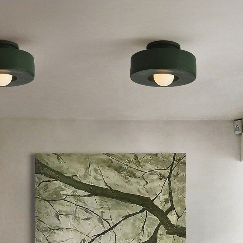 Minimalist Semi-Flush Mount with Hemispherical Detail