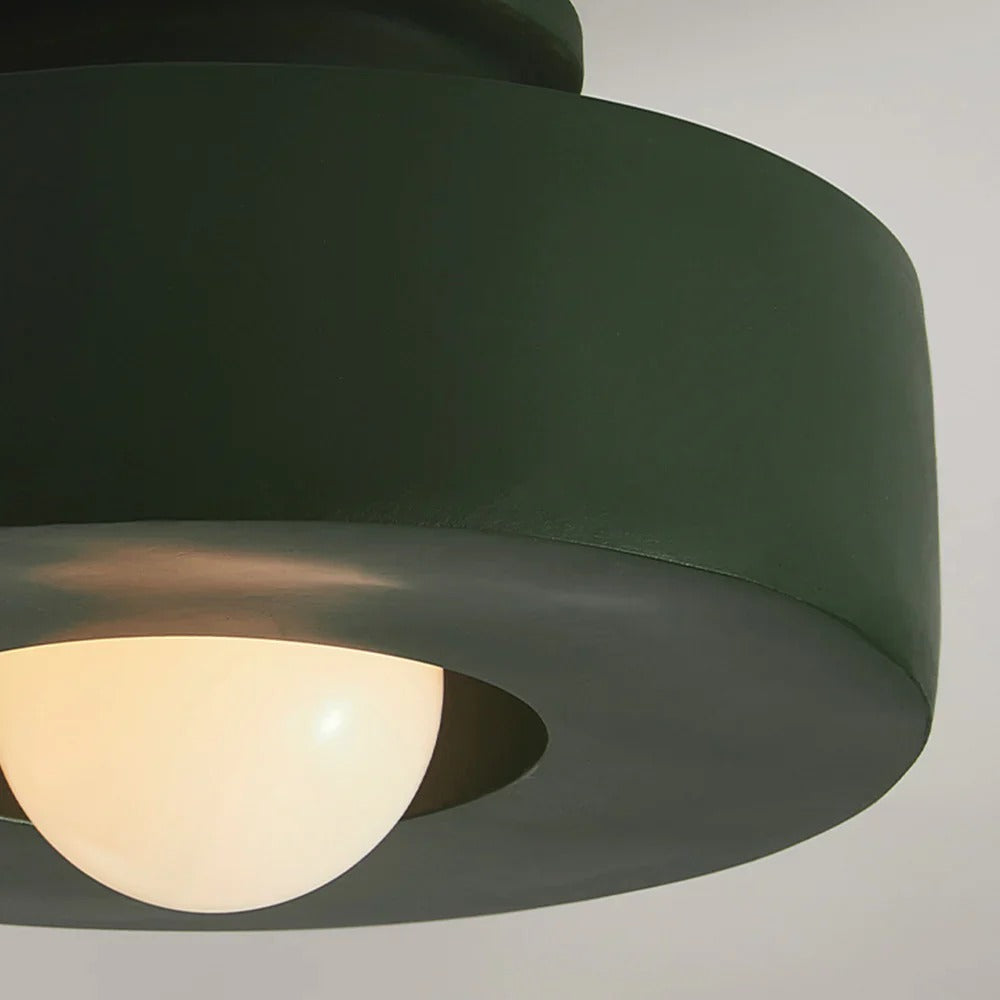 Minimalist Semi-Flush Mount with Hemispherical Detail