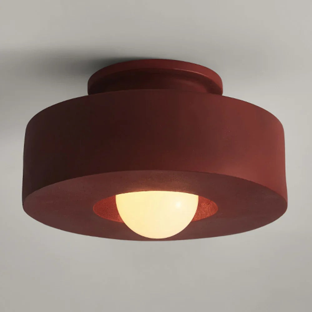 Minimalist Semi-Flush Mount with Hemispherical Detail